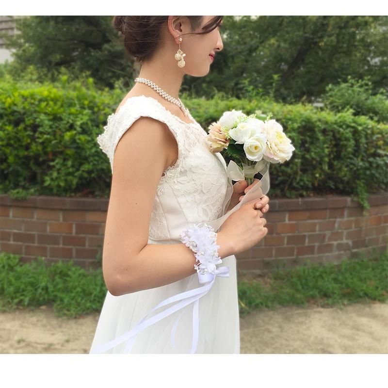 ウェディング ブライダル 結婚式 ブレスレット リストブーケ 花 フラワー 造花 花嫁 ビジュー パール ホワイト ボリューム 白 フリーサイズ 挙式 Br011 Br011 Machree ヤフー店 通販 Yahoo ショッピング