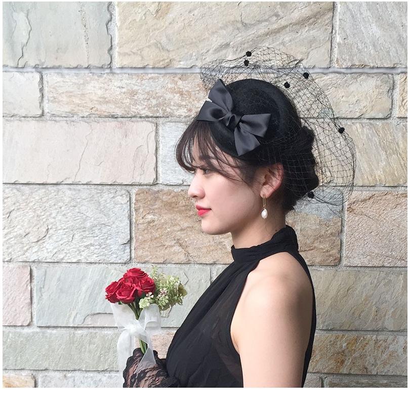 トーク帽　カクテルハット　ベッドドレス　ヘアアクセサリー　緑　リボン トーク帽 トークハット カクテル帽 レディース 帽子 ベール付き