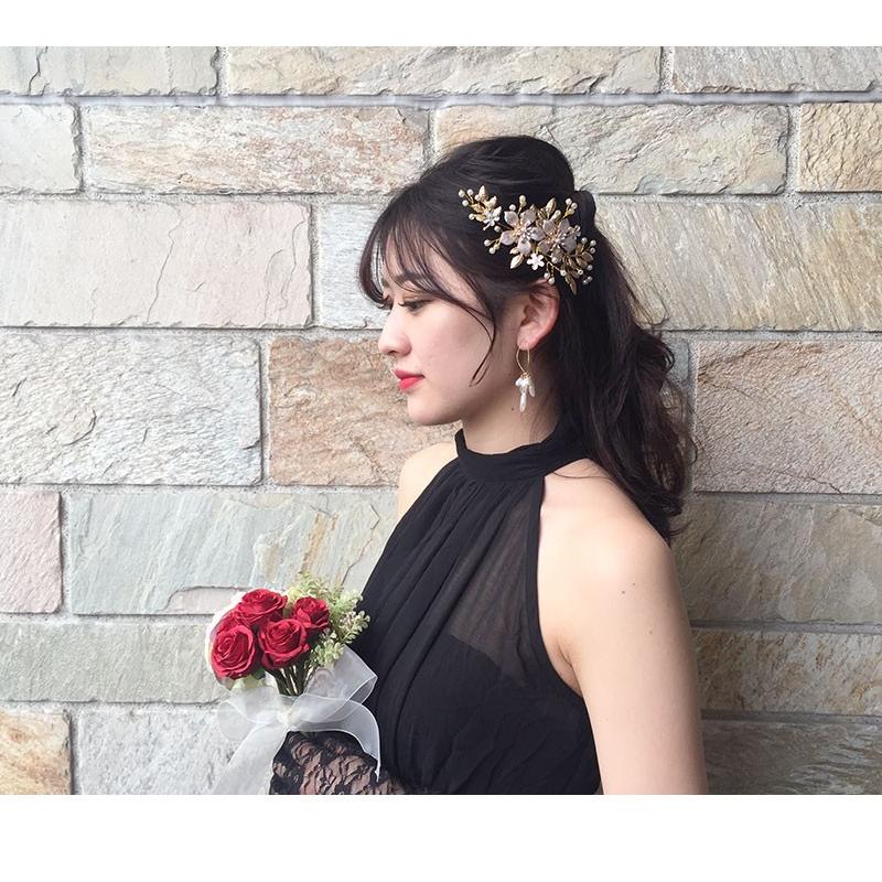 ゴールド コーム 小枝 パール ビジュー 花 フラワー ヘアー ヘアアクセサリー 髪飾り ヘッドドレス 結婚式 ウェディング お呼ばれ 和装 ブライダル Co027 Co027 Machree ヤフー店 通販 Yahoo ショッピング