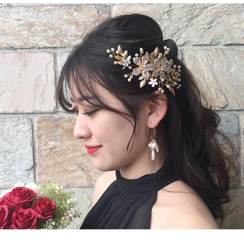 ゴールド コーム 小枝 パール ビジュー 花 フラワー ヘアー ヘアアクセサリー 髪飾り ヘッドドレス 結婚式 ウェディング お呼ばれ 和装 ブライダル Co027 Co027 Machree ヤフー店 通販 Yahoo ショッピング
