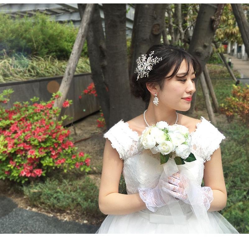 魅了 5s ブライダル髪飾りウェディング ヘアアクセサリー シルバーヘッドドレス結婚式