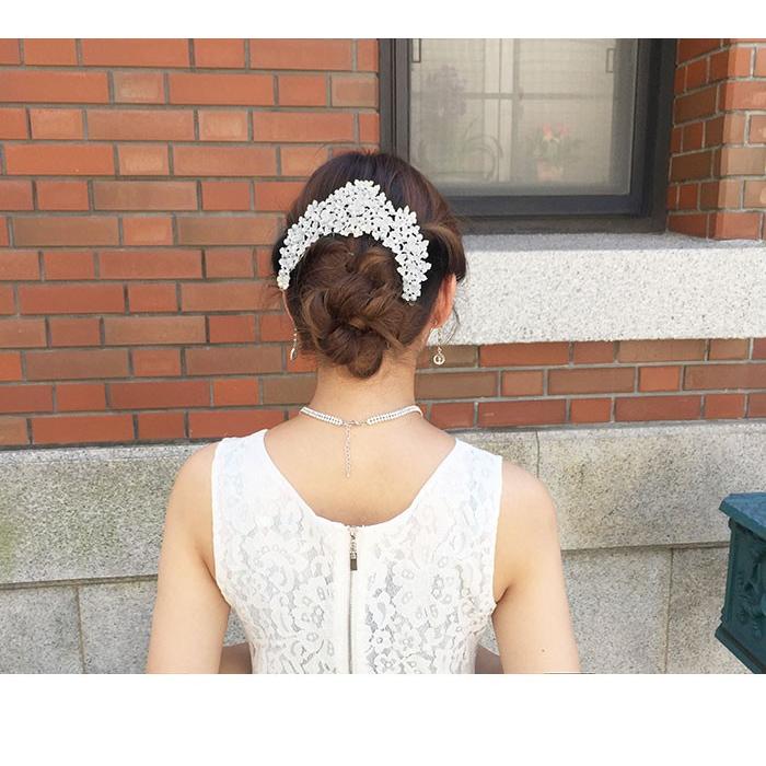 ティアラ コーム ビジュー クリスタル フラワー ヘアアクセサリー ヘアコーム くし 髪飾り ヘッドドレス ヘッドアクセ ウェディング 結婚式 ブライダル pc024 |  | 02