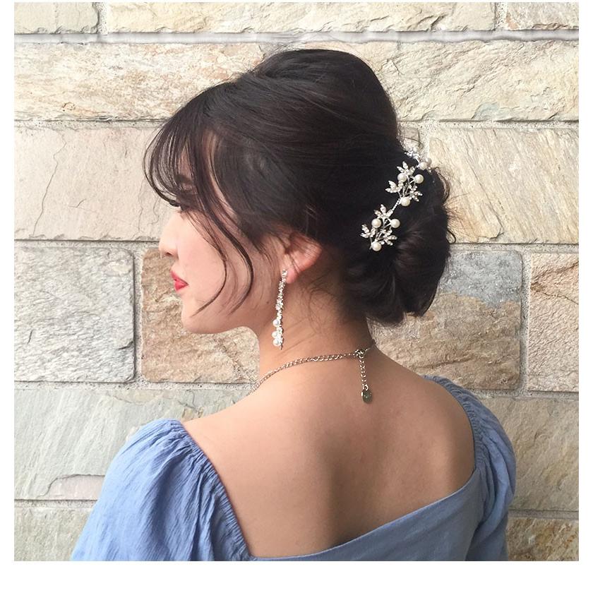 ヘッドドレス ヘアアクセサリー バックカチューシャ リーフ 葉っぱ 小枝 ティアラ パール ビジュー  髪飾り ウェディング ブライダル 結婚式 二次会 pc090 |  | 04