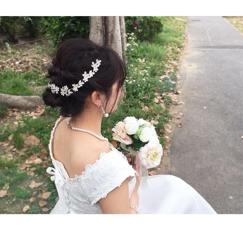 ヘッドドレス ヘアアクセサリー 2way バックカチューシャ ティアラ カチューム カチューシャ ビジュー クリスタル リーフ ヘアアレンジ pc075 |  | 02