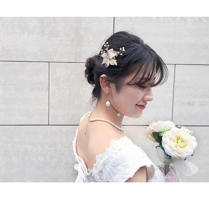 ゴールド リーフ 花 小枝 ヘッドドレス ウェディング 結婚式 ブライダル ヘアアクセサリー 髪飾り フラワー ビーズ Uピン ビジュー アンティーク Pc077 Pmmzbmb9gw Machree ヤフー店 通販 Yahoo ショッピング