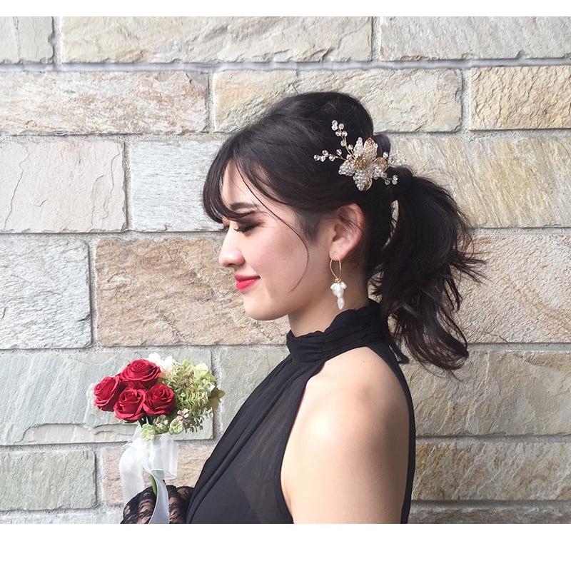 ゴールド リーフ 花 小枝 ヘッドドレス ウェディング 結婚式 ブライダル ヘアアクセサリー 髪飾り フラワー ビーズ Uピン ビジュー アンティーク Pc077 Pmmzbmb9gw Machree ヤフー店 通販 Yahoo ショッピング