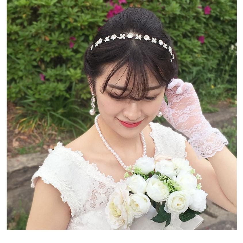 ビジュー ヘッドドレス ウェディング ブライダル 結婚式 カチューシャ バックカチューシャ ヘアアクセサリー フラワー 花 シルバー ティアラ