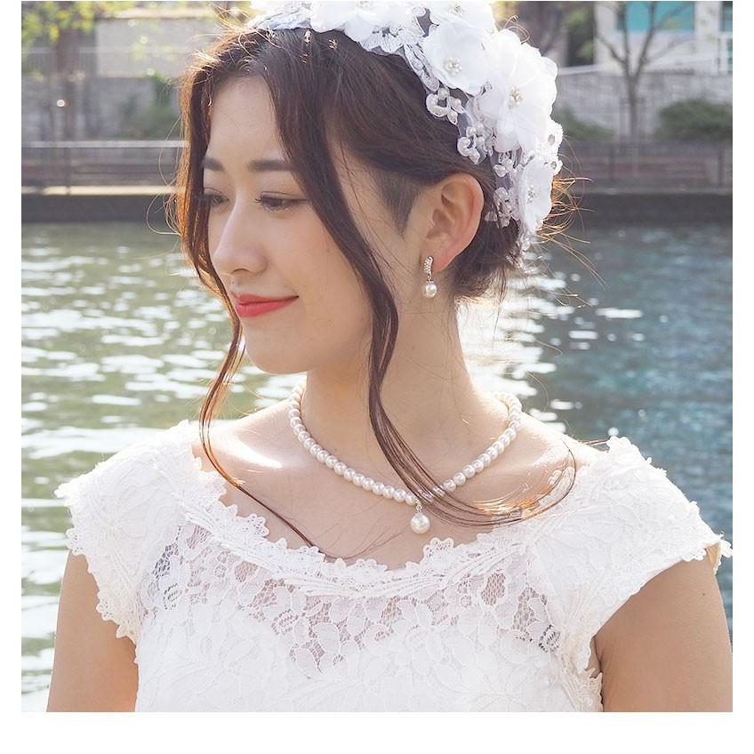 国産品 一粒 パール セット ウェディング 結婚式 ネックレス ピアス イヤリング 2点セット 花嫁 ウエディング ブライダル ゴージャス お呼ばれ Wed006 Set Materialworldblog Com