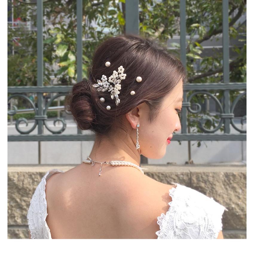 ウェディング ヘッドドレス 結婚式 ブライダル パール Uピン ヘアアクセサリー 髪飾り 和装 セット 小枝 ビジュー  パーティー 謝恩会 卒業式 お呼ばれ  pc011｜machree-ys｜03