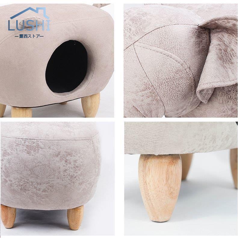 ねこ用ベッド ペットベッド キャットハウス スツール 椅子 猫用ハウス ねこグッズ ペット用品 ねこ用品 動物型 レザー調 インテリア かわいい おし cm ×