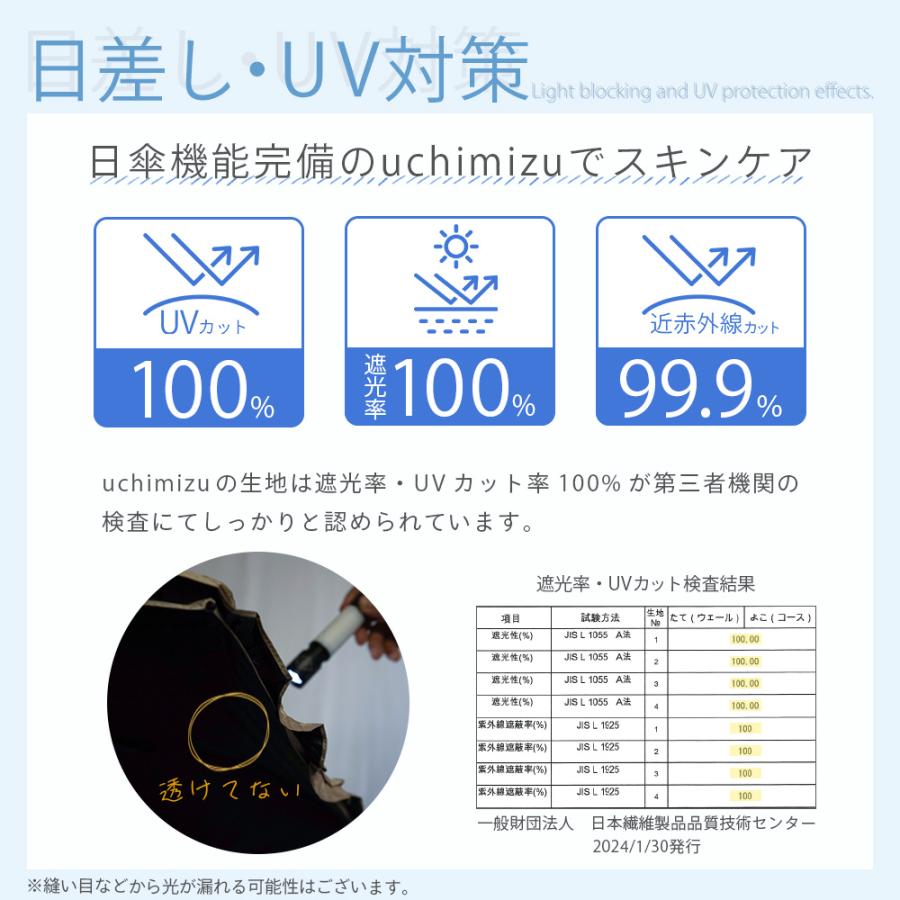 軽量 完全遮光 日傘  折りたたみ傘 uchimizu(ウチミズ) 軽量折りたたみ フリル 遮光率100% 遮蔽率100% 晴雨兼用 撥水 紫外線カット UVカット 7462 | macocca | 08