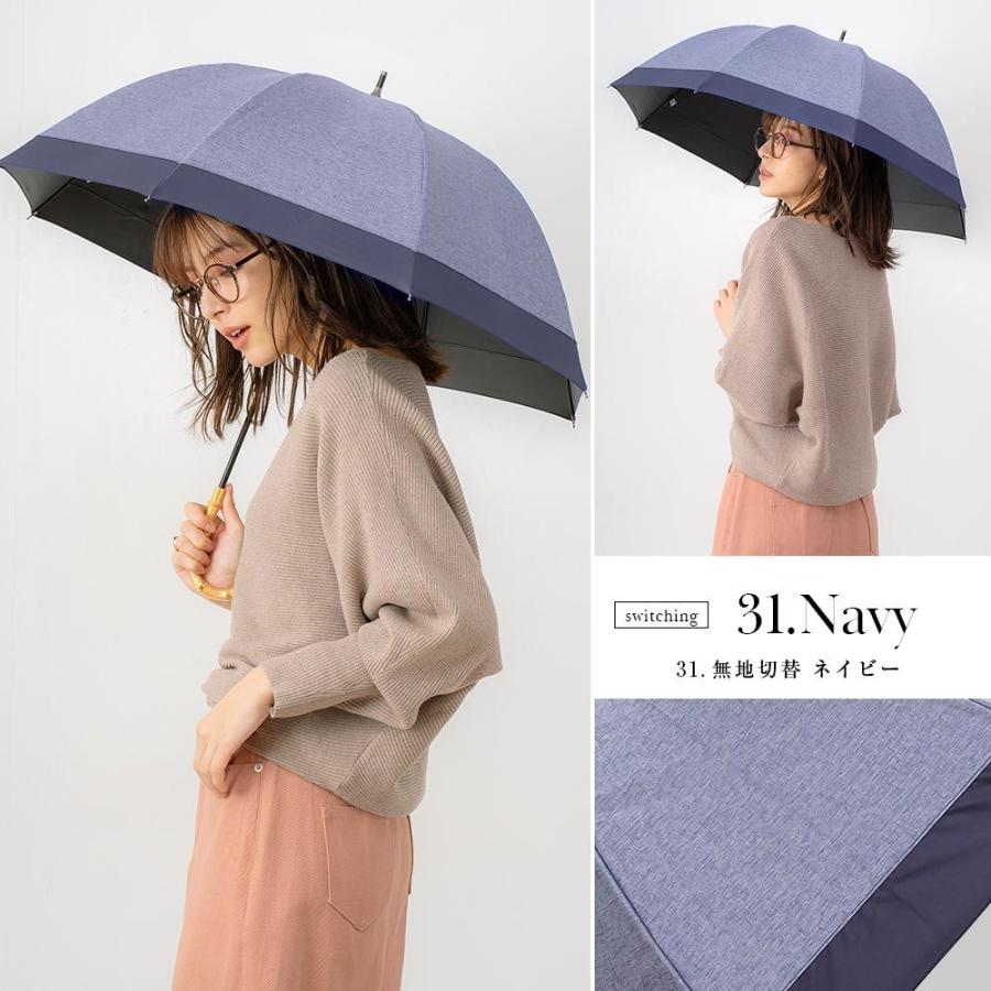 100 完全遮光 日傘 雨傘 晴雨兼用傘 ブラックコーティング ダンガリー風 ショート傘 フリル 無地切替 9036 9038 Dungaree S Macocca 通販 Yahoo ショッピング