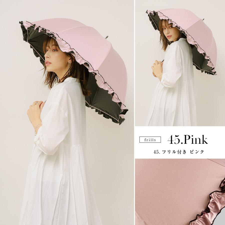 100 完全遮光 日傘 雨傘 晴雨兼用傘 ブラックコーティング ダンガリー風 ショート傘 フリル 無地切替 9036 9038 Dungaree S Macocca 通販 Yahoo ショッピング