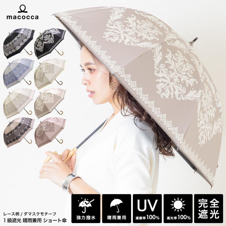 完全遮光 日傘遮光率100 Uv遮蔽率100 ショート傘 長傘 レース柄 ダマスク柄 ブラックコーティング 雨傘 紫外線カット Uvカット 晴雨兼用 遮熱 9075 9076 Hmsb21 Macocca 通販 Yahoo ショッピング