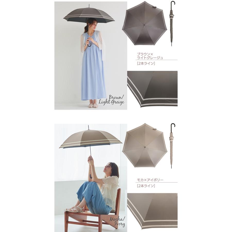 makez.(マケズ) 軽量スリム Aジャンプ 傘 長傘 無地/2本ライン/切替 軽量 完全遮光 日傘 遮光率100% 遮蔽率100% 晴雨兼用 撥水 紫外線カット UVカット | makez. | 29