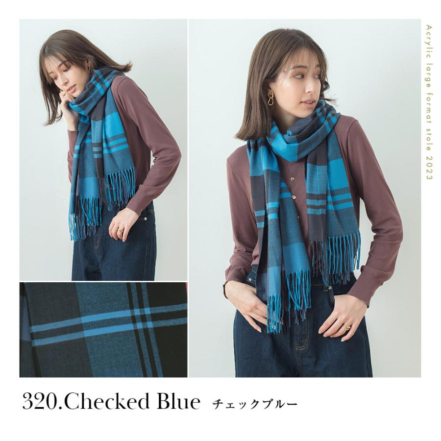 カシミヤタッチ チェック柄 アクリル 大判ストール 手洗いOK 手洗いできる ギフト ストール レディース 秋冬 メンズ 大判ストール | macocca | 31