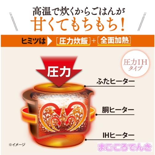 極め炊き NP-RU05-BZ ZOJIRUSHI ストレートブラック 圧力 IH 炊飯