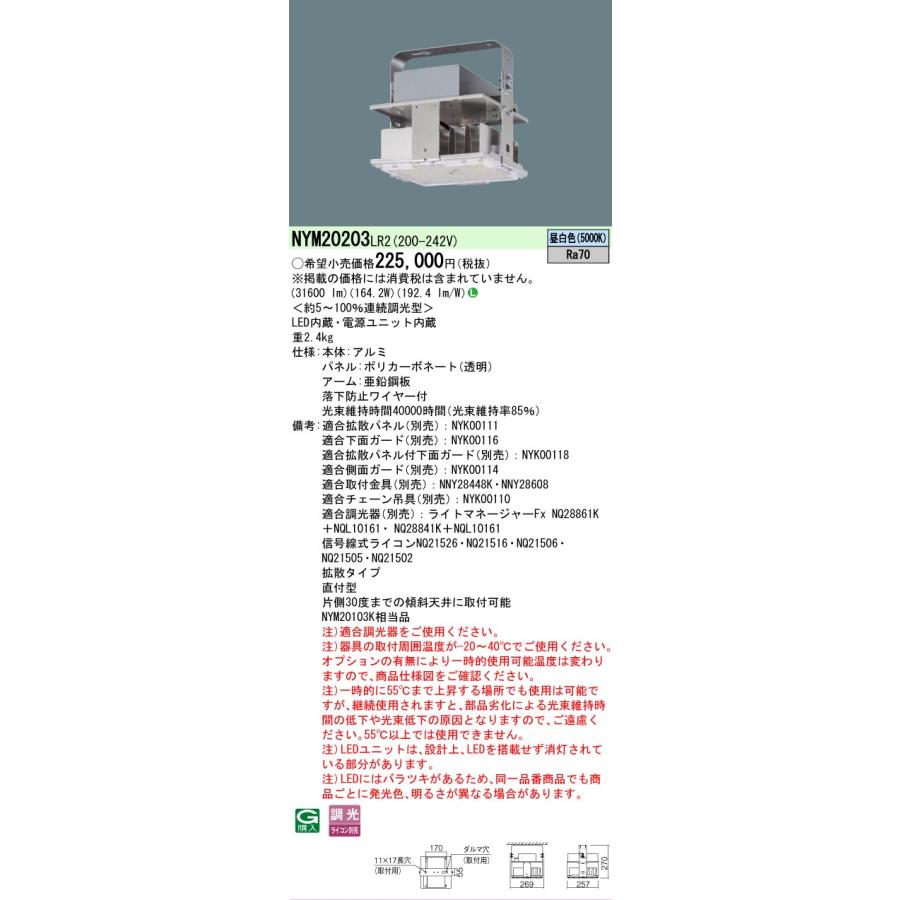 Panasonic（パナソニック） NYM20203LR2 天井直付型 昼白色 高天井用