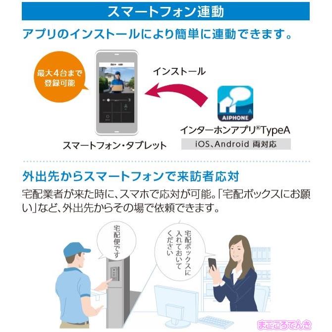 WP-24B アイホン スマートフォン 連動 テレビドアホン 7型ワイド画面