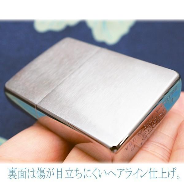 手描き ZIPPO 炎月と桜 ジッポ ライター 箱付き 名入れ無料