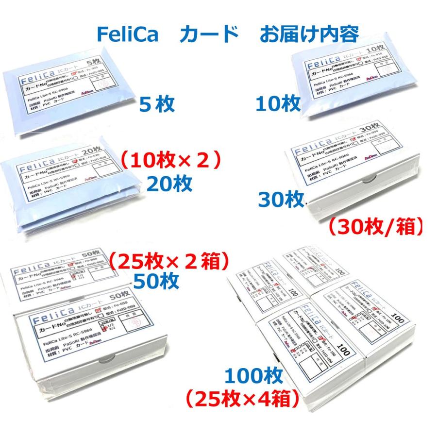 あすつく Fe-001 【100枚】フェリカカード 白無地 刻印無し IC カード FeliCA Lite-S フェリカライトS ICカード 領収書は注文履歴からダウンロード可能｜macscorp｜02