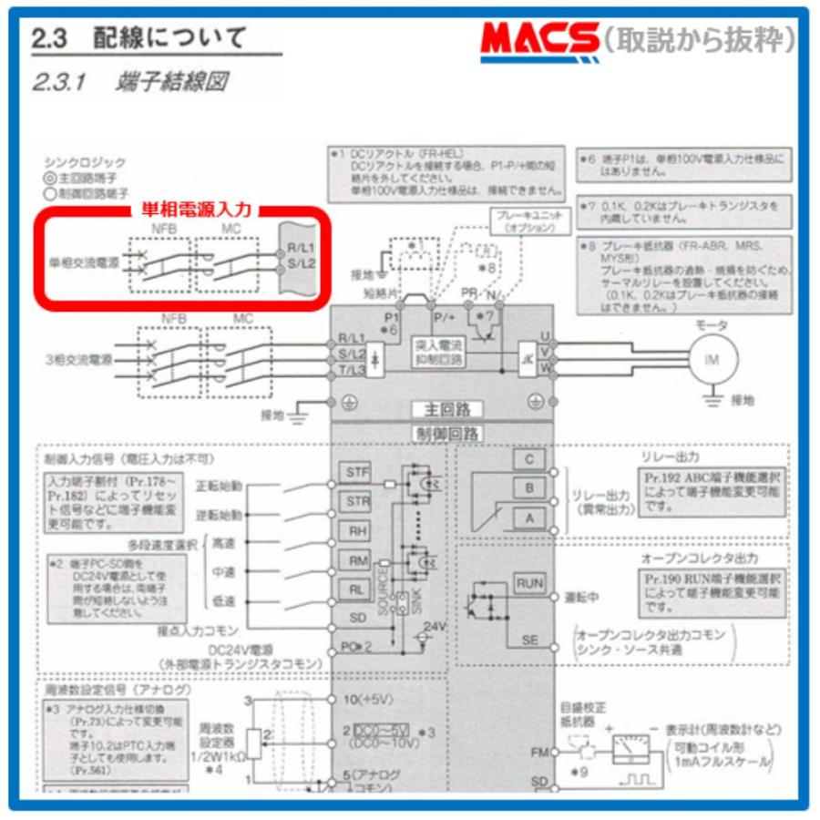 在庫あり FR-D720S-0.4K【単相200V入力】/三相200V出力 0.4KW 三菱電機 インバーター 後継機 FR-D820S-0.4K-025 　相当品 富士 FRN0.4C2S-7J |  | 07