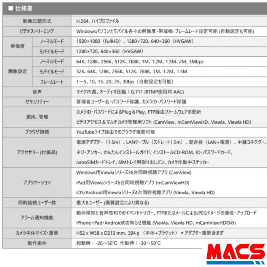 あすつく SLD-16LTE 「技適取得済み」SIM SDカード実装済み販売 日本製 モバイル通信 SIM カメラ LTE対応　屋外用 IPカメラ（200万画素） |  | 10