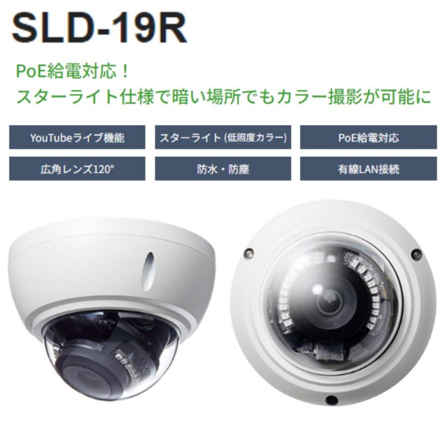 あすつく SLD-19R  低照度カラードーム型　IPカメラ（207万画素）　YouTube配信機能　スターライト仕様で暗い場所でもカラー撮影が可能に！ |  | 01