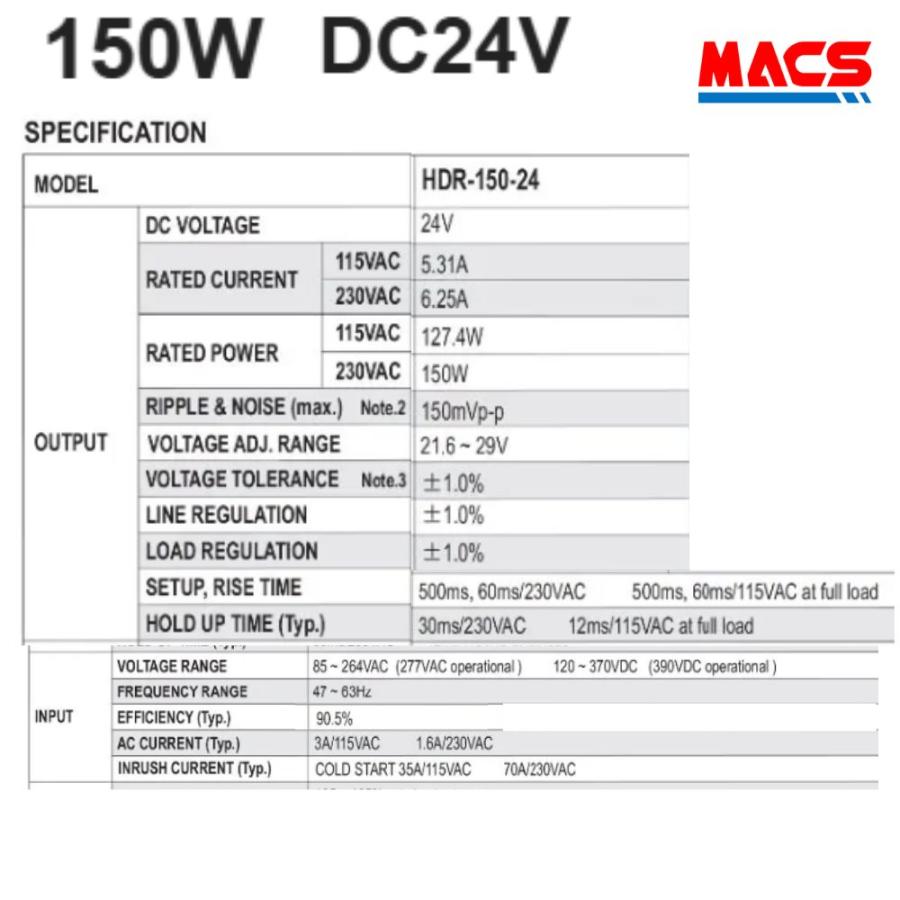 スイッチング電源 HDR-150-24 入力AC100/200共用 出力DC24V 150W スイッチングパワーサプライ シェア世界第三位 MEANWELL 領収書は注文履歴からダウンロード可 |  | 01