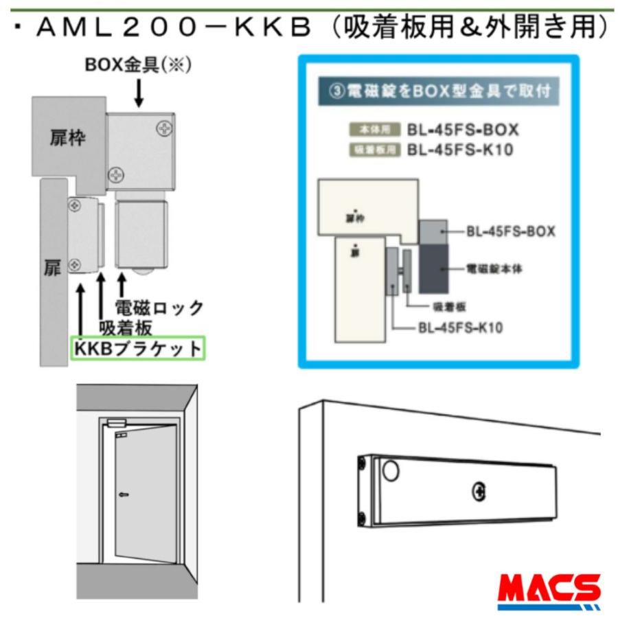 あすつく AML200-KKB　AML200　外開き　吸着板用化粧ブラケット　ART領収書は注文履歴からDL可　相当 BL-45FS-BOX　と　BL-45FS-K10　の組み合わせ |  | 02