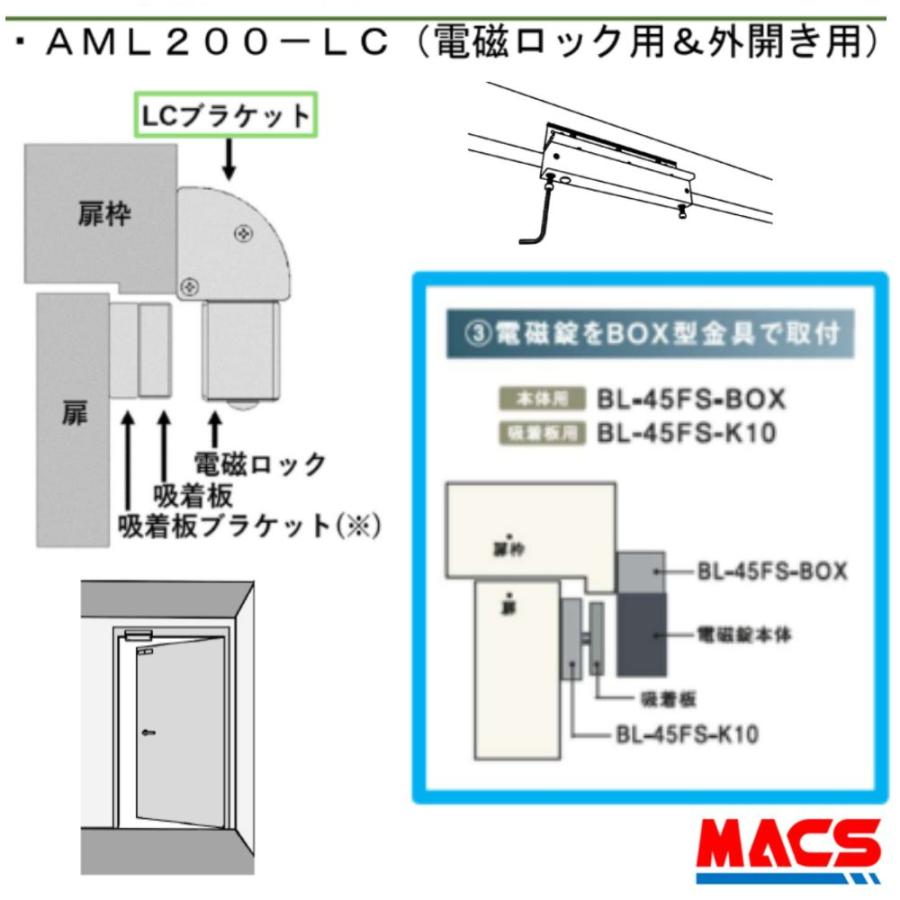 あすつく AML200-LC　AML200　外開き用ブラケット　丸みがあり仕上げ重視に　ART領収書は注文履歴からDL可　相当 BL-45FS-BOX　と　BL-45FS-K10　の組み合わせ | 