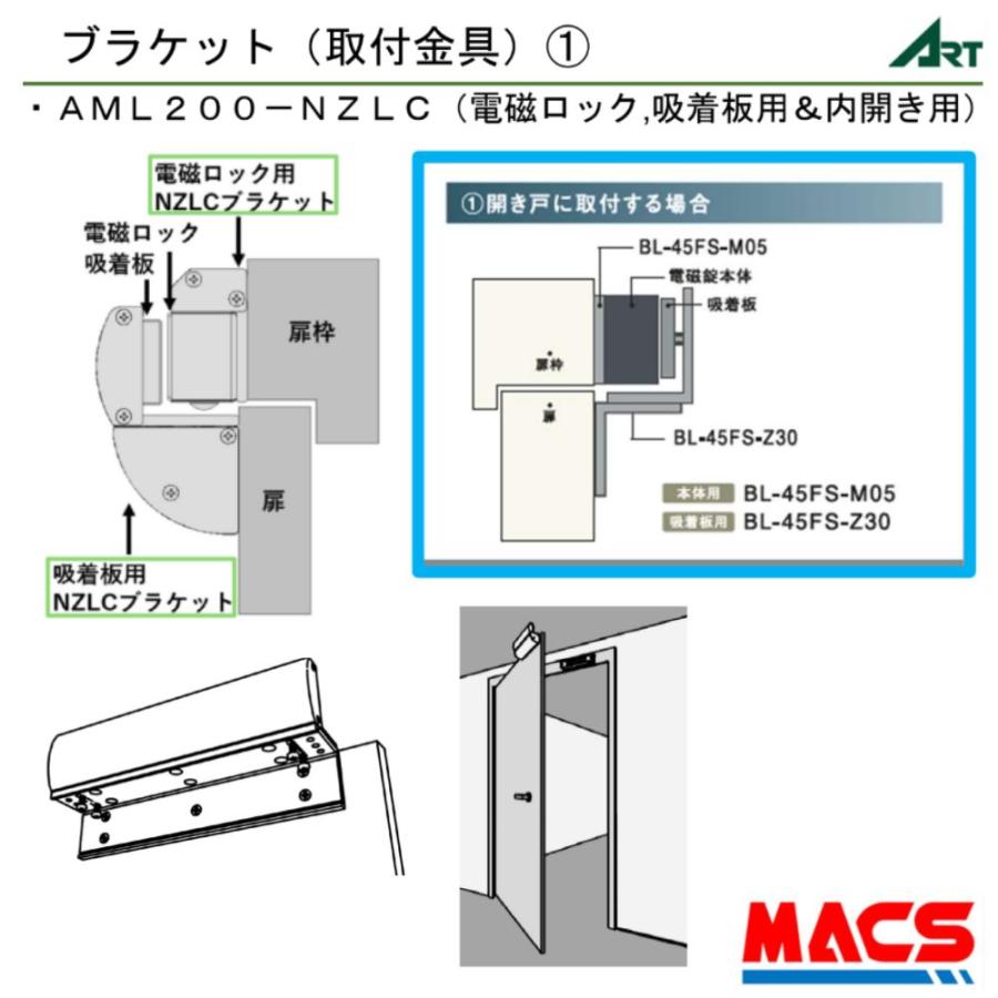 あすつく AML200-NZLC　AML200　内開き用ブラケット　ART領収書は注文履歴からDL可　相当 BL-45FS-Z30　と　BL-45FS-M05　の組み合わせ |  | 01