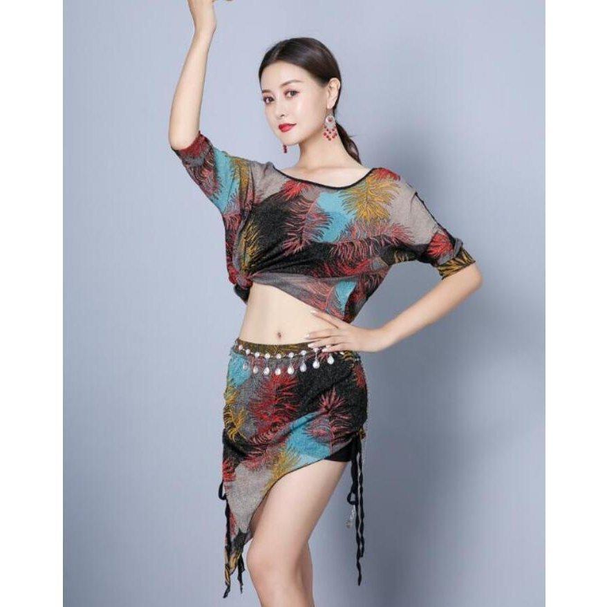 まとめ買い特価 シースルー生地ベリーダンス衣装 セットアップ