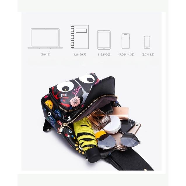 新作 EYE THEME ウサギの金具 高い収納力 レディース バックパック 