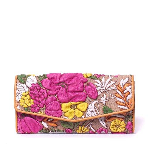 【再値下げ】decobrancheデコブランシェ　花柄 長財布 青色 最大50%☆10/15限定 デコブランシェ decobranche 長財布 KYOUKA