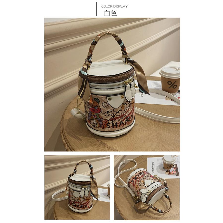 グラフィティ 落書き ベアー SHARK 筒形 手提げ 斜め掛けポシェット