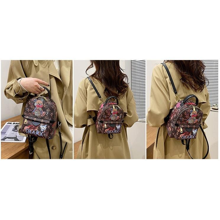 大人気グラフィティー ベアー シャーク 天ファスナー PU 落書き LYA