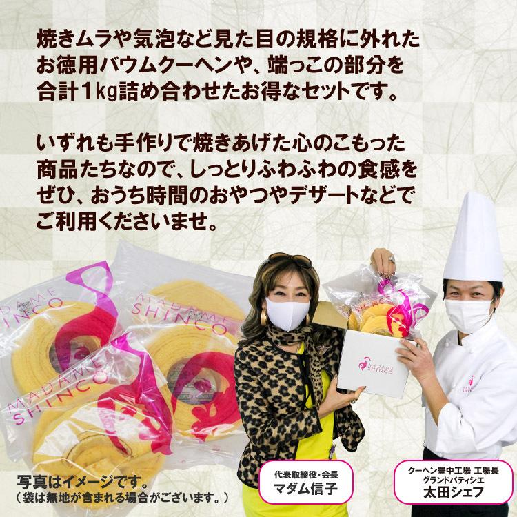 送料無料 マダムシンコ ワケありバウムクーヘン詰め合わせ1kg 半額 常温便 バームクーヘン 人気 お取り寄せ お試し おうち時間 規格外 端っこ Wk Baum2 マダムシンコ 通販 Yahoo ショッピング