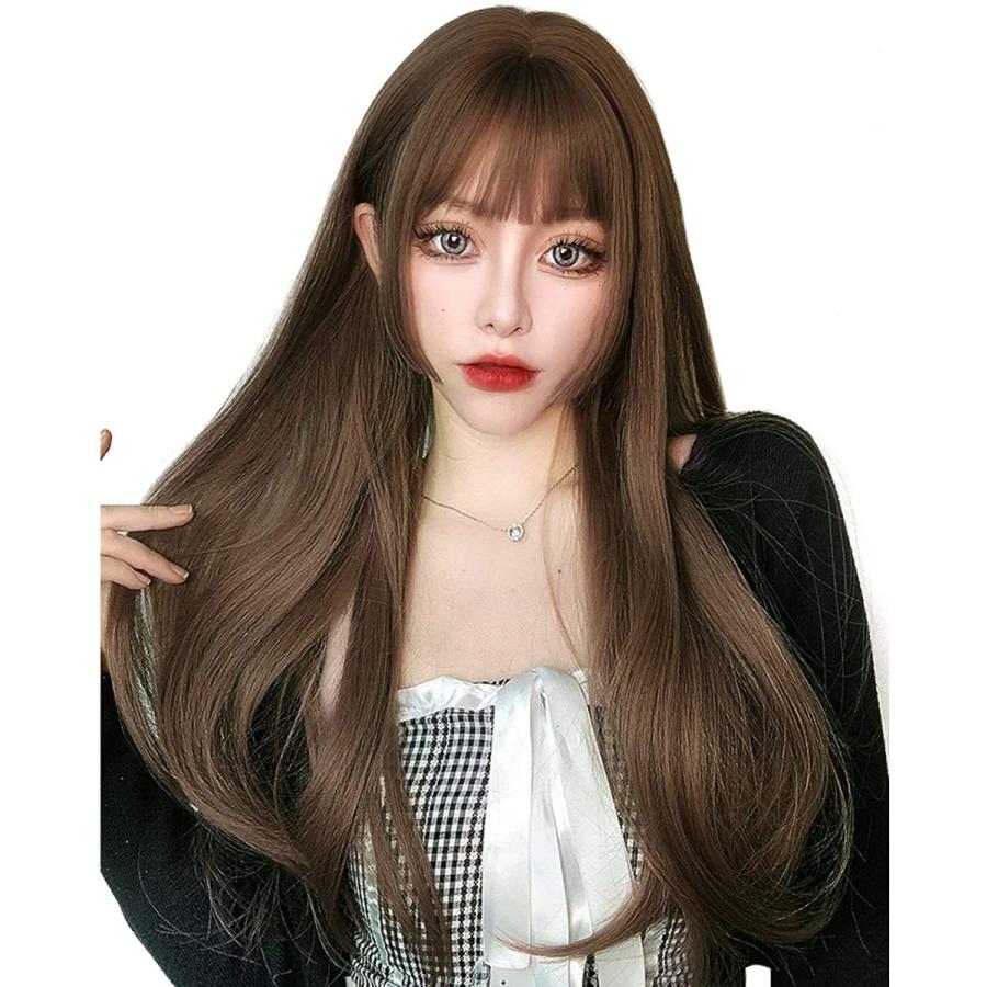 Hawkko ウィッグ ロング フルウィッグ かつら ストレート レディーズ ぱっつん 前髪 姫カット 姫髪 Wig 女装ウィッグ 小顔効果 自然 原 その他帽子 Www Smarttradzt Com