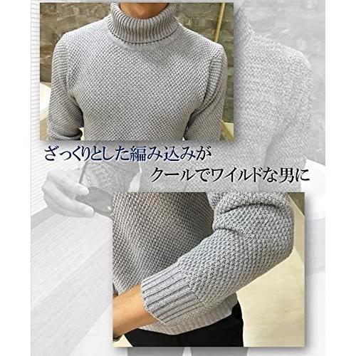 ランキングや新製品 メンズファッション ウルークレア カジュアル ニット セーター メンズ トップス タートルネック ルームウェア 無地 ストレッチ シャツ グレー ボーダー カットソー Www Threeriversofs Com