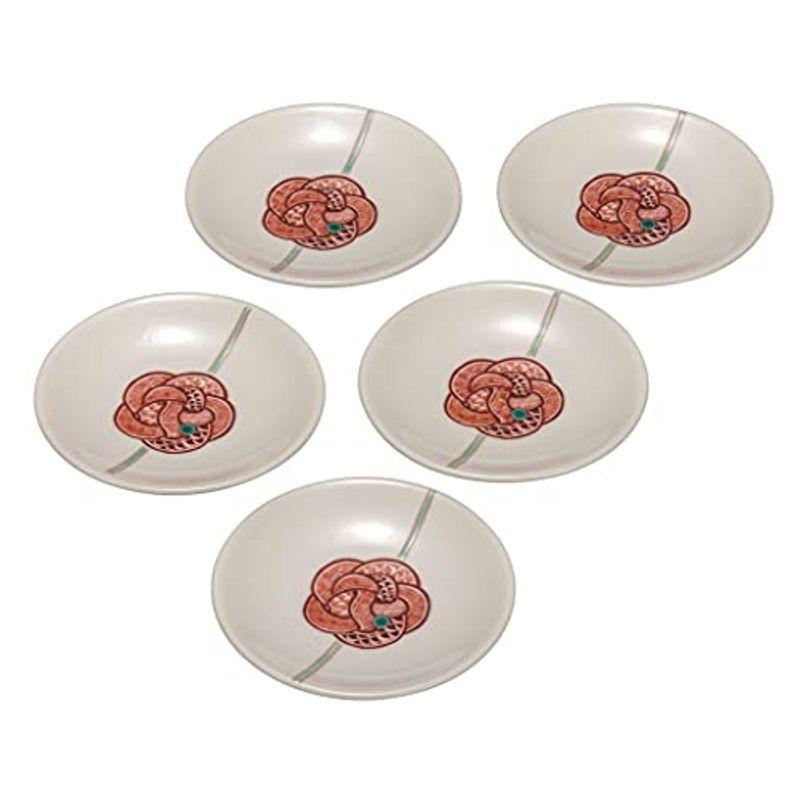 九谷焼いわたや 九谷焼皿揃(4号)赤絵水引文 大志窯 K7-97