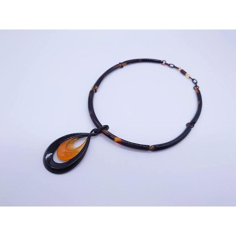 天然工房 べっこう屋さん 本べっ甲 バラフ 白甲 デザイン ペンダント ネックレス （pe-034） 天然工房 べっこう屋さん 本べっ甲 バラフ 白甲 デザイン ペンダント ネックレス （pe-034）