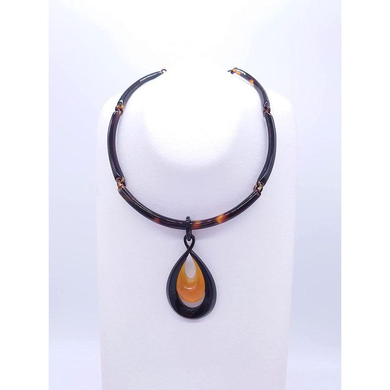 天然工房 べっこう屋さん 本べっ甲 バラフ 白甲 デザイン ペンダント ネックレス （pe-034） 天然工房 べっこう屋さん 本べっ甲 バラフ 白甲 デザイン ペンダント ネックレス （pe-034）