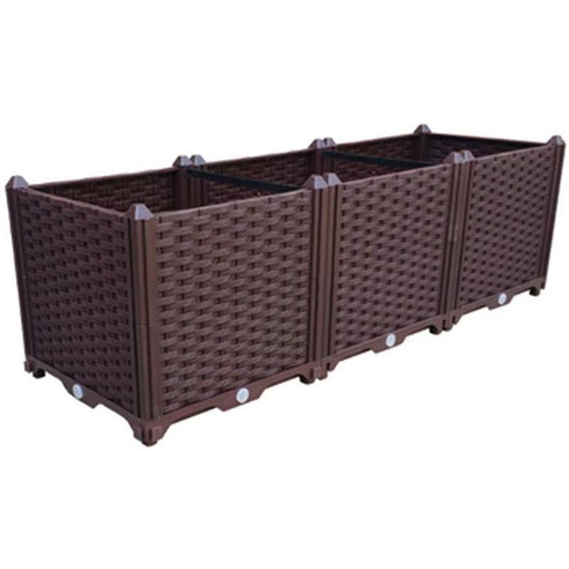 Aeon hum 組立式ガーデンボックス プランターボックス プラスチック 園芸 鉢植え入れ 花、植物、野菜栽培 自由組立 滑車付け ブラウ hum 組立式ガーデンボックス プランターボックス プラスチック 園芸 鉢植え入れ 花 植物 野菜栽培 自由組立 滑車付け ブラウ