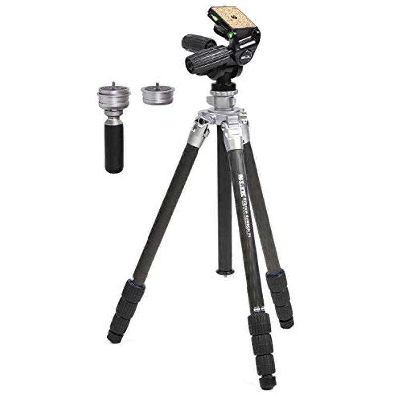 SLIK カーボン三脚 システムカーボン 74 4段 ナットロック式 3ウェイ雲台 アクセサリーポート装備 109281