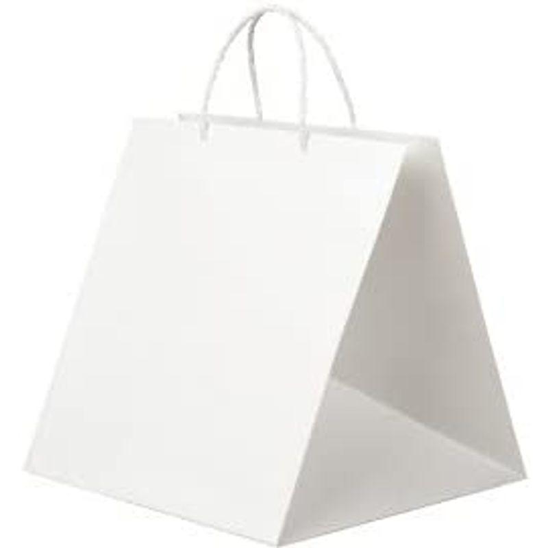 井上紙業 紙袋 マチ広 袋 底キューブ型 丸ひも 白/無地/50枚 てさげ袋 手提げ紙袋 ペーパーバッグ (ケーキ/ブライダル/プレゼント/ サイズ 紙袋 マチ広 袋 底キューブ型 丸ひも 白/無地/50枚 てさげ袋 手提げ紙袋 ペーパーバッグ ケーキ/ブライダル/プレゼント/ 　 正面35cmxマチ33cmx高さ36cm　A4サイズもすっぽり収まる大きめサイズ マチがあるため沢山いれられます 材質 未晒 手紐：アクリル丸紐/白 無地のため そのままシンプルにお使いいただいてもハンドメイドでアレンジを加えていただいても大丈夫です