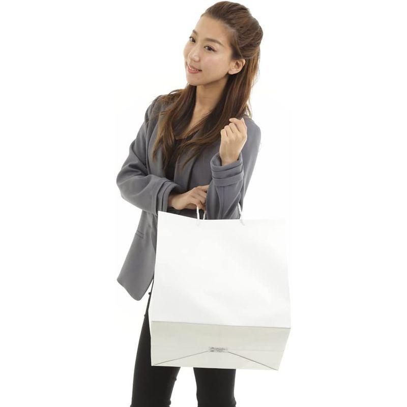 井上紙業 紙袋 マチ広 袋 底キューブ型 丸ひも 白/無地/50枚 てさげ袋 手提げ紙袋 ペーパーバッグ (ケーキ/ブライダル/プレゼント/ サイズ 紙袋 マチ広 袋 底キューブ型 丸ひも 白/無地/50枚 てさげ袋 手提げ紙袋 ペーパーバッグ ケーキ/ブライダル/プレゼント/ 　 正面35cmxマチ33cmx高さ36cm　A4サイズもすっぽり収まる大きめサイズ マチがあるため沢山いれられます 材質 未晒 手紐：アクリル丸紐/白 無地のため そのままシンプルにお使いいただいてもハンドメイドでアレンジを加えていただいても大丈夫です