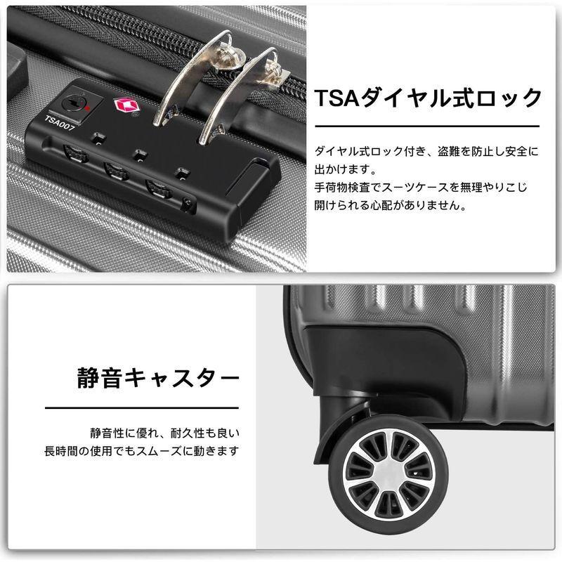 VARNIC スーツケース キャリーケース キャリーバッグ 機内持込 PC材質 耐衝撃 大型 超軽量 静音ダブルキャスター TSAロック搭載 スーツケース キャリーケース キャリーバッグ 機内持込 PC材質 耐衝撃 大型 超軽量 静音ダブルキャスター TSAロック搭載 また