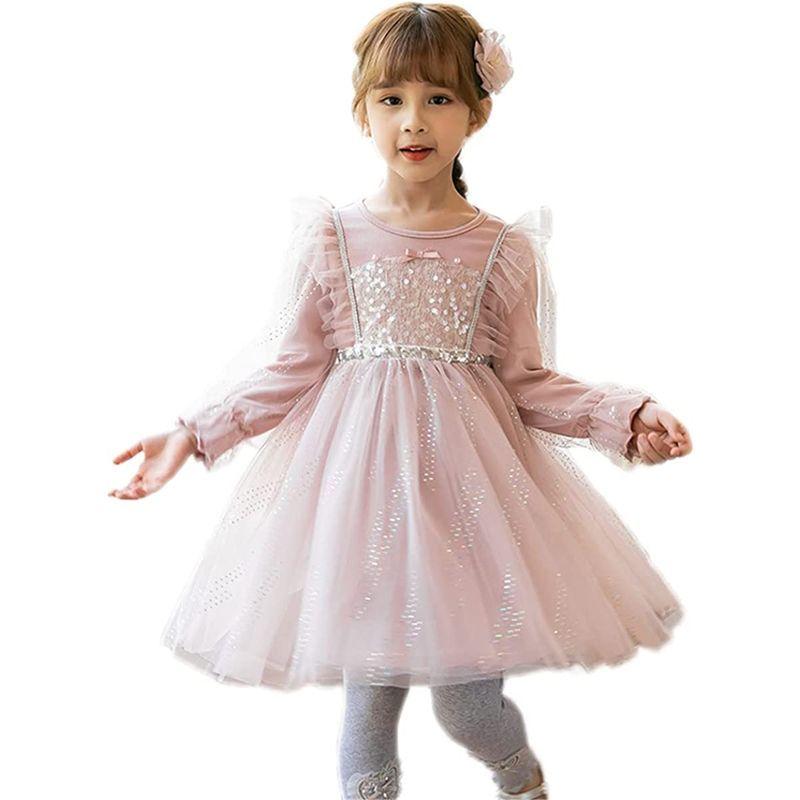 人気激安 子供服 Baby Honey 女の子 1 卒業式 ピンク 入学式 誕生日 演奏会 発表会 長袖 子供ドレス レース ワンピース ドレス Pashal Com