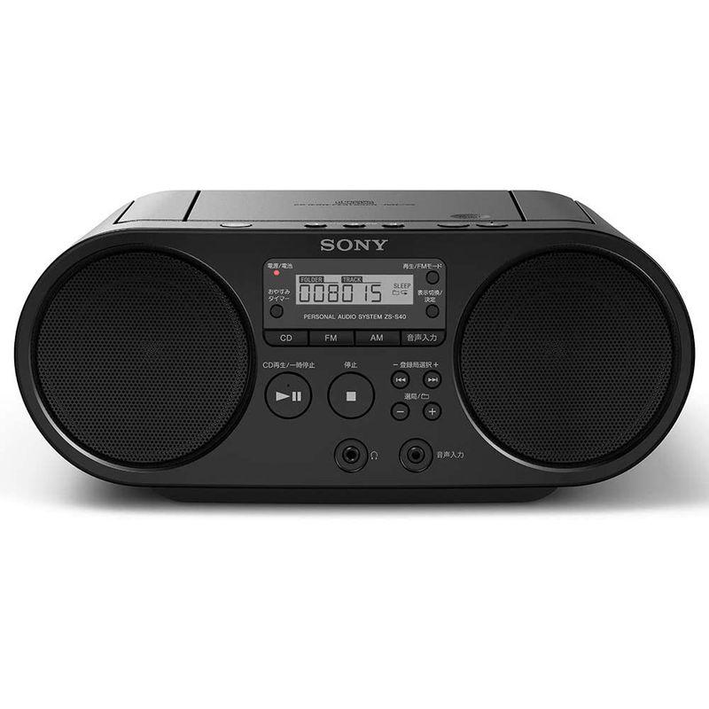 ソニー CDラジオ ZS-S40 : FM/AM/ワイドFM対応 ブラック ZS-S40 B ZS S40 受信バンド CDラジオ FM/AM/ワイドFM対応 ブラック ステレオ